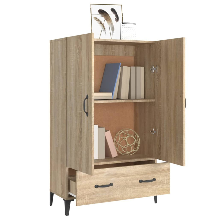 Hoge Kast 70X31X115 Cm Bewerkt Hout Sonoma Eikenkleurig