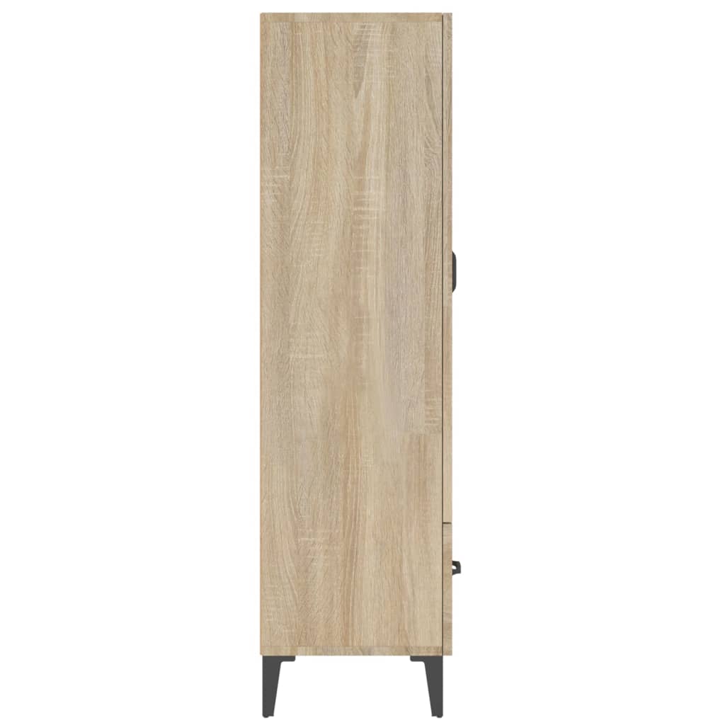 Hoge Kast 70X31X115 Cm Bewerkt Hout Sonoma Eikenkleurig