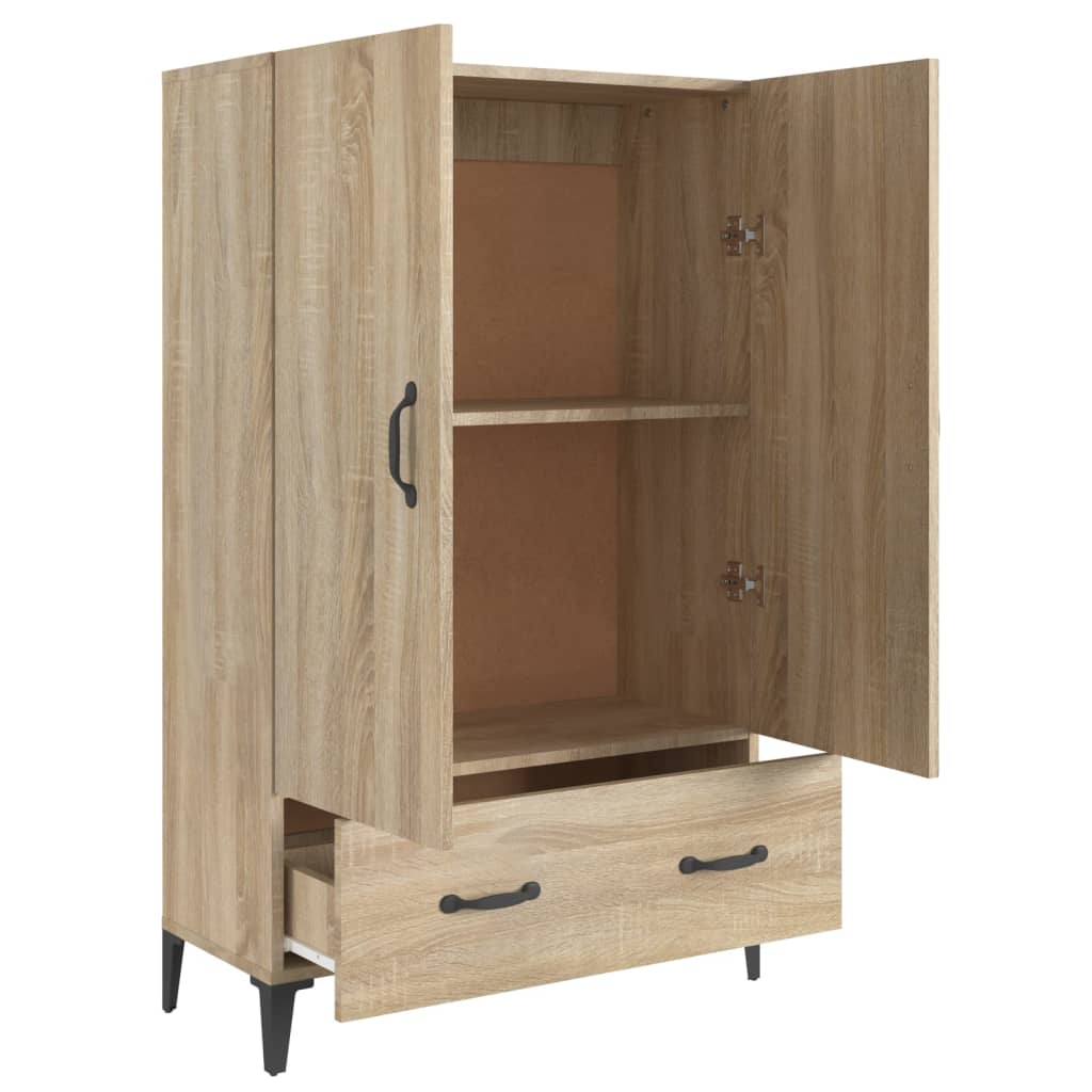 Hoge Kast 70X31X115 Cm Bewerkt Hout Sonoma Eikenkleurig