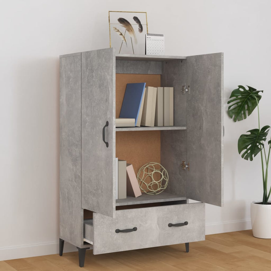 Hoge Kast 70X31X115 Cm Bewerkt Hout Betongrijs