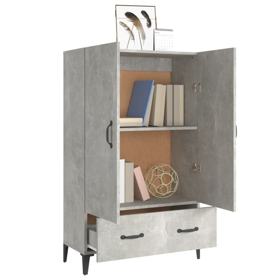 Hoge Kast 70X31X115 Cm Bewerkt Hout Betongrijs