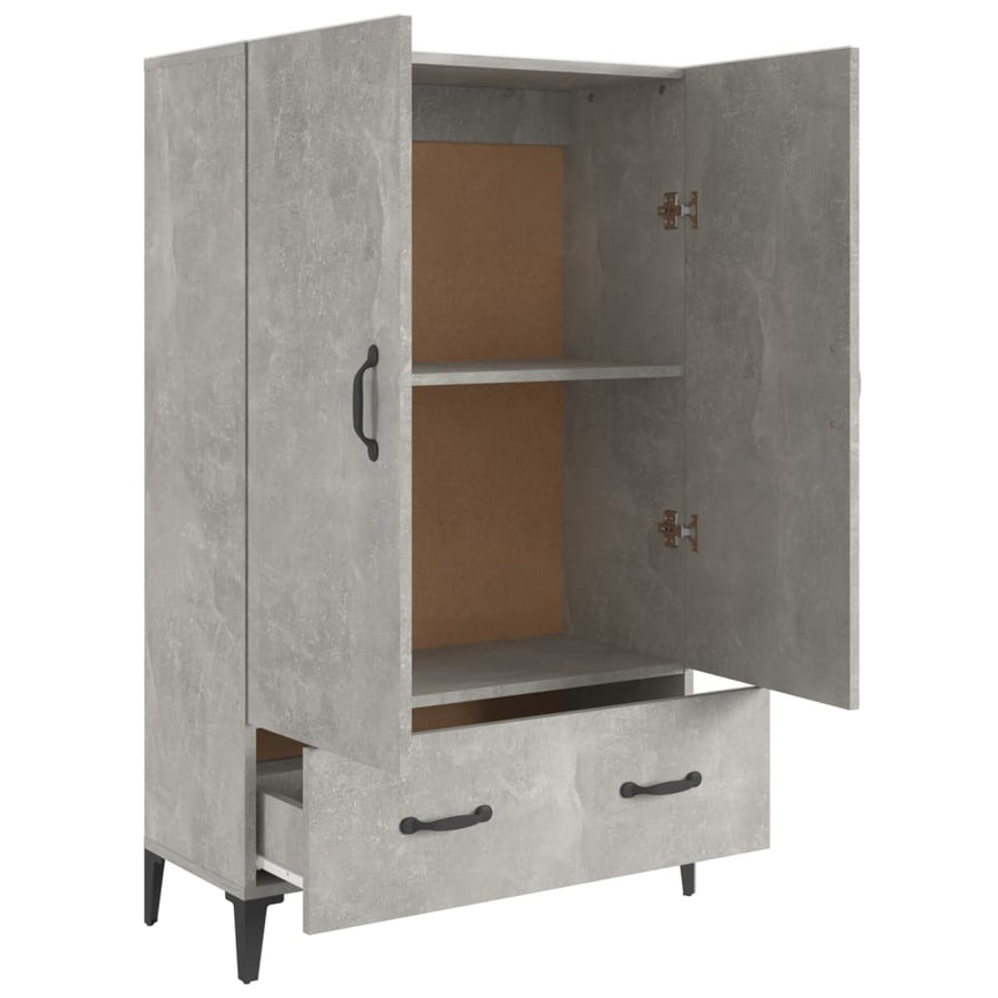 Hoge Kast 70X31X115 Cm Bewerkt Hout Betongrijs