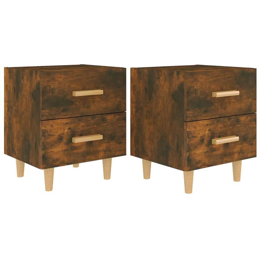 Nachtkastjes 40X35X47,5 Cm Kleurig 2 Gerookt eiken