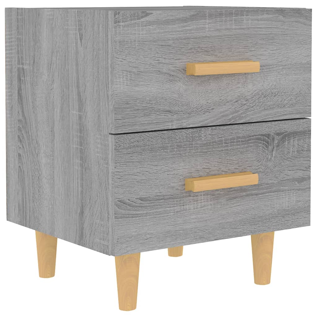 Nachtkastje 40X35X47,5 Cm Eikenkleurig 1 Grijs sonoma