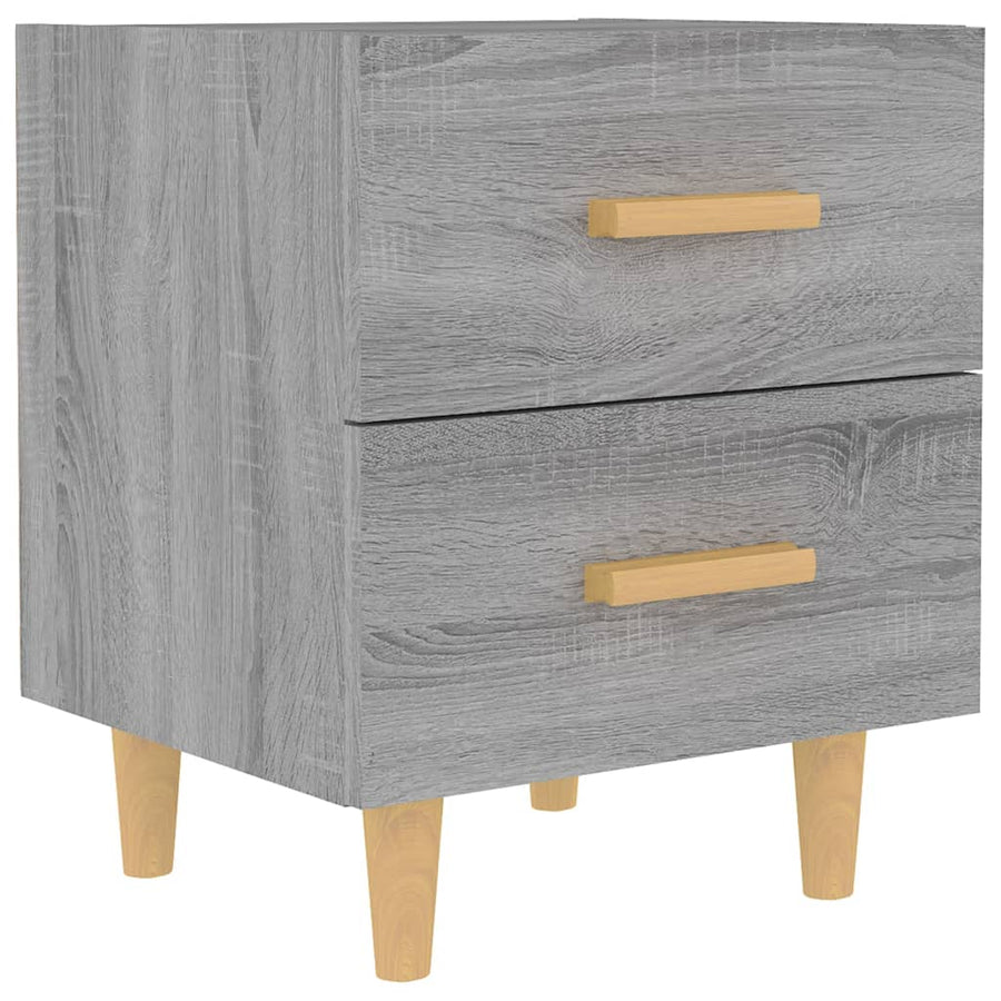 Nachtkastje 40X35X47,5 Cm Eikenkleurig 1 Grijs sonoma