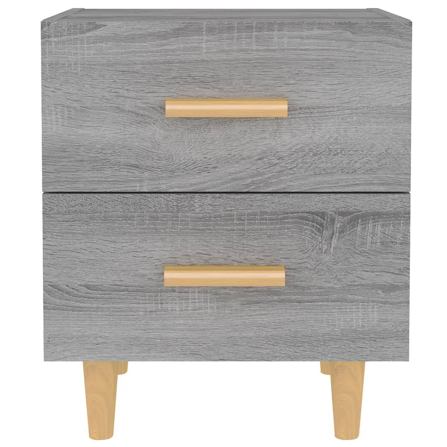 Nachtkastje 40X35X47,5 Cm Eikenkleurig 1 Grijs sonoma