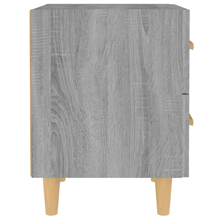 Nachtkastje 40X35X47,5 Cm Eikenkleurig 1 Grijs sonoma