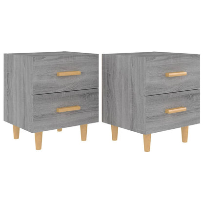 Nachtkastjes 40X35X47,5 Cm Eikenkleurig 2 Grijs sonoma