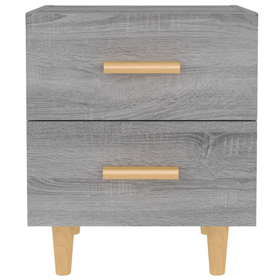 Nachtkastjes 40X35X47,5 Cm Eikenkleurig 2 Grijs sonoma