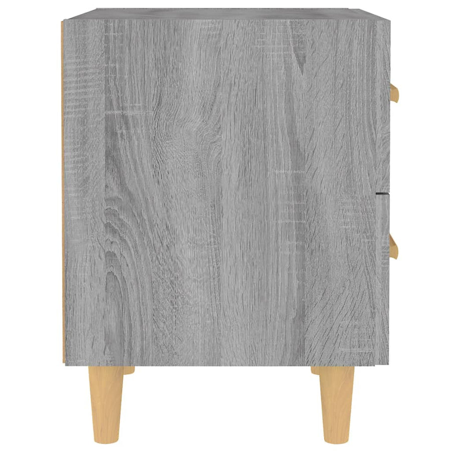 Nachtkastjes 40X35X47,5 Cm Eikenkleurig 2 Grijs sonoma