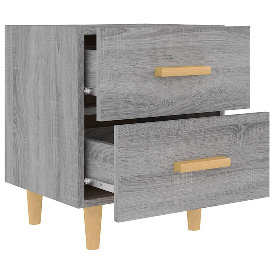 Nachtkastjes 40X35X47,5 Cm Eikenkleurig 2 Grijs sonoma