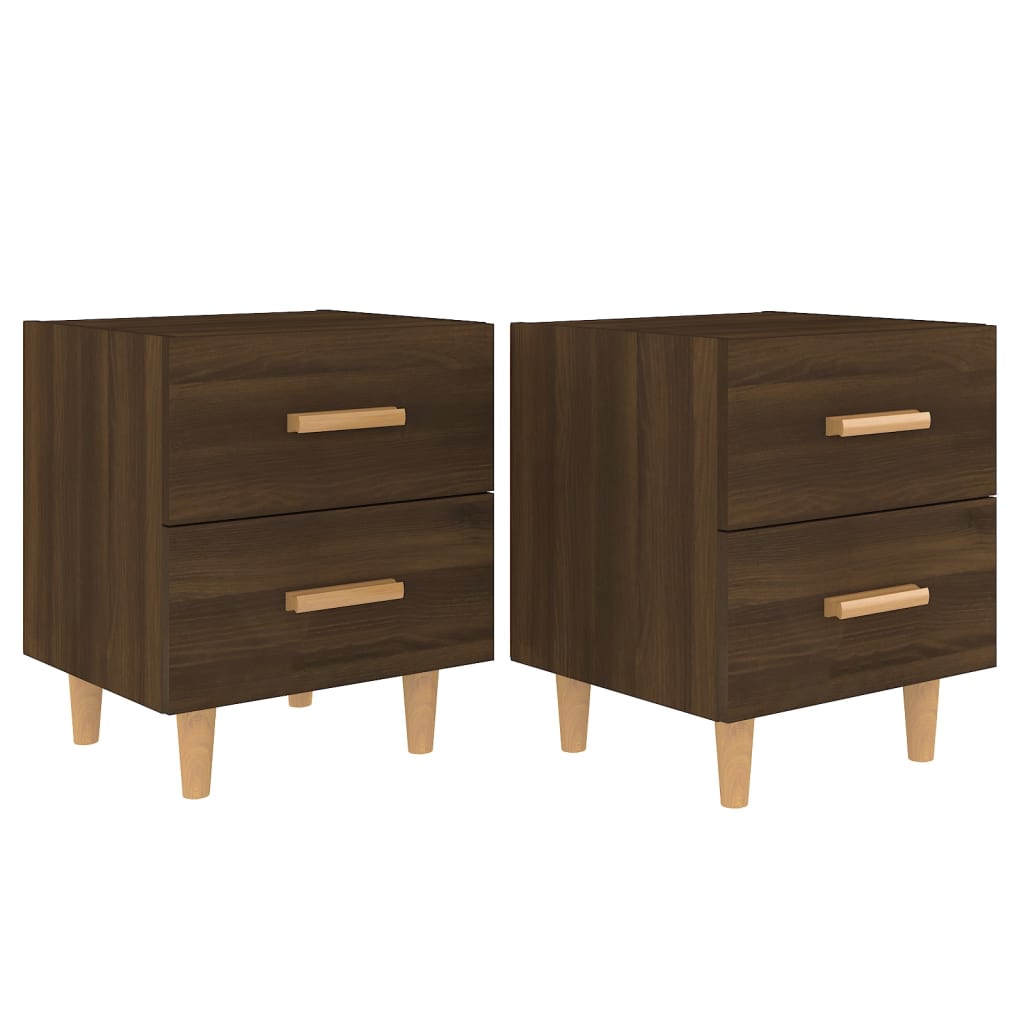 Nachtkastjes 40X35X47,5 Cm Bruineikenkleurig 2 bruin eikenkleur