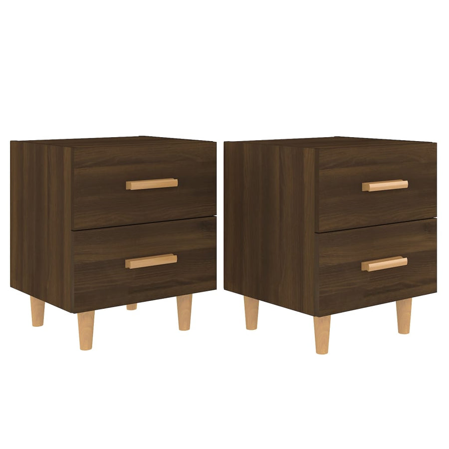 Nachtkastjes 40X35X47,5 Cm Bruineikenkleurig 2 bruin eikenkleur