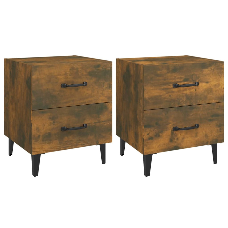 Nachtkastjes 2 St 40X35X47,5 Cm Gerookt Eikenkleurig