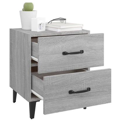 Nachtkastjes 40X35X47,5 Cm Eikenkleurig 2 Grijs sonoma