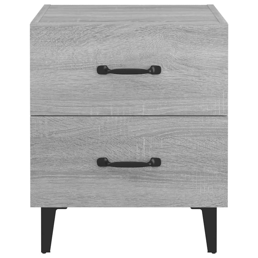 Nachtkastjes 40X35X47,5 Cm Eikenkleurig 2 Grijs sonoma