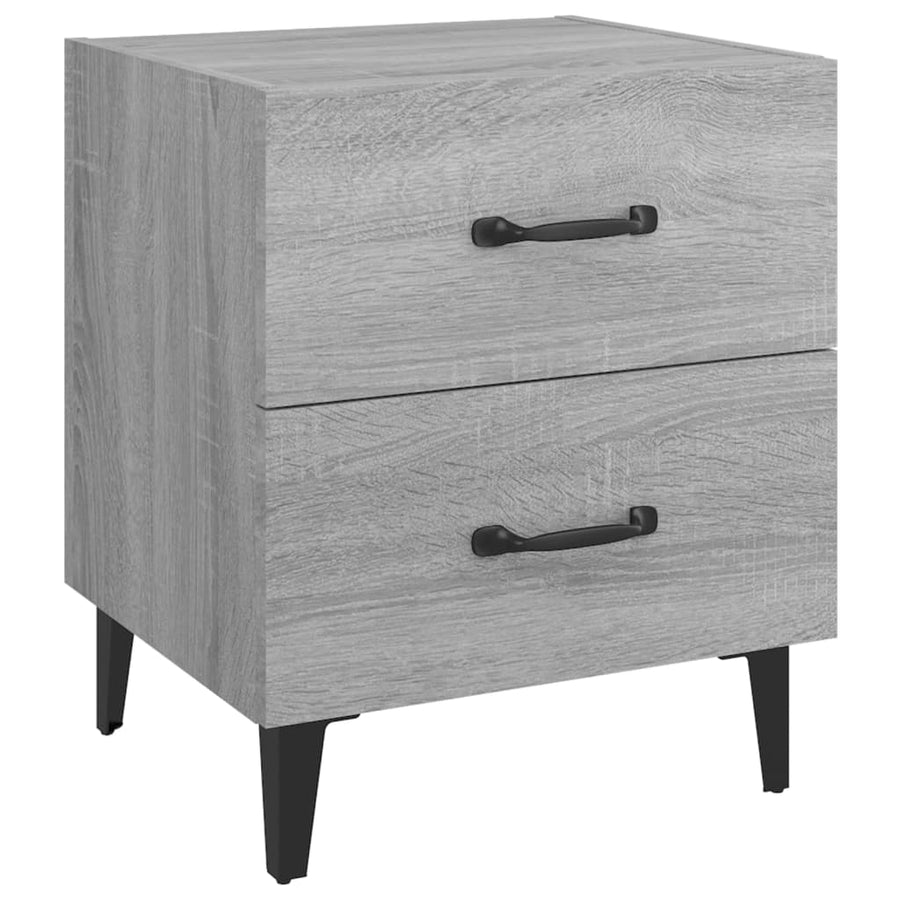 Nachtkastjes 40X35X47,5 Cm Eikenkleurig 2 Grijs sonoma
