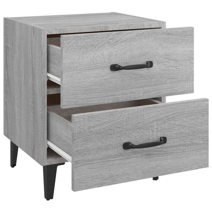 Nachtkastjes 40X35X47,5 Cm Eikenkleurig 2 Grijs sonoma