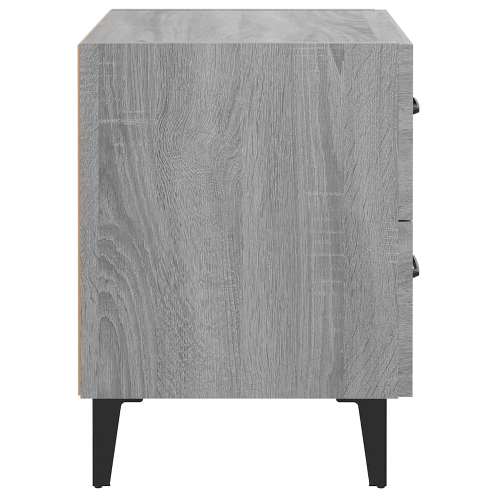 Nachtkastjes 40X35X47,5 Cm Eikenkleurig 2 Grijs sonoma