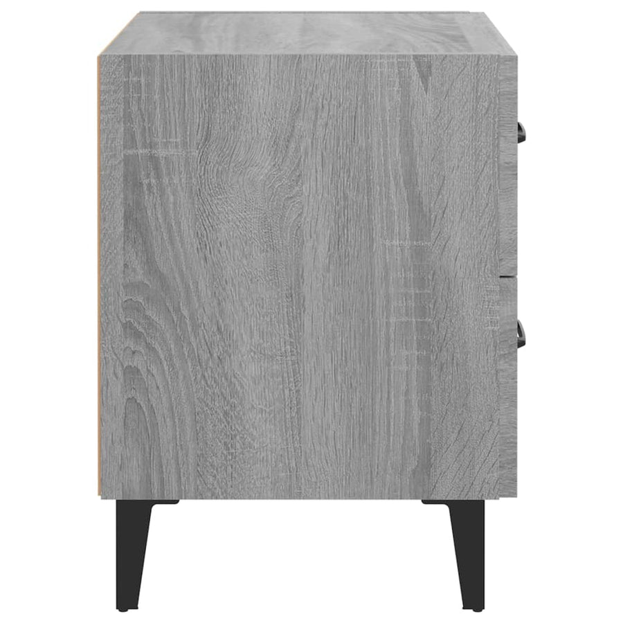 Nachtkastjes 40X35X47,5 Cm Eikenkleurig 2 Grijs sonoma