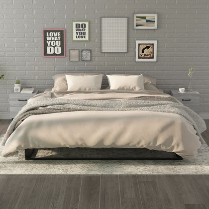 Nachtkastjes 40X35X47,5 Cm Eikenkleurig 2 Grijs sonoma