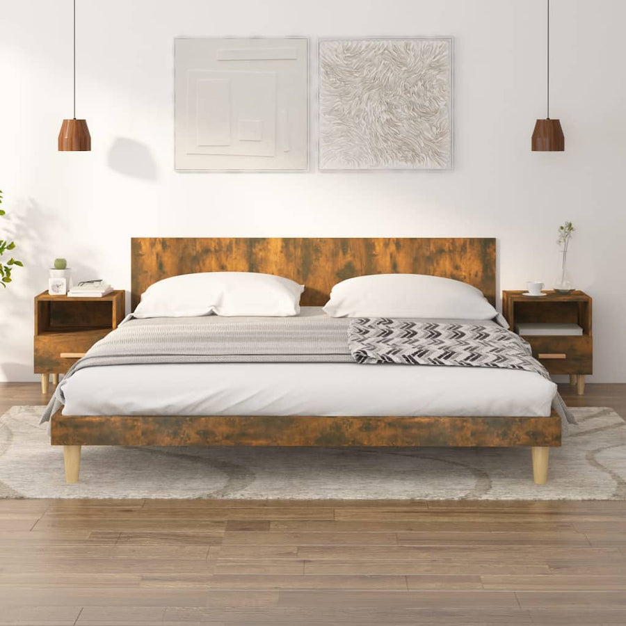 Nachtkastjes 2 St 40X35X47 Cm Gerookt Eikenkleurig