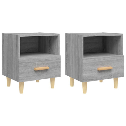 Nachtkastjes 40X35X47 Cm Eikenkleurig 2 Grijs sonoma