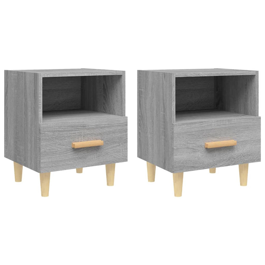 Nachtkastjes 40X35X47 Cm Eikenkleurig 2 Grijs sonoma