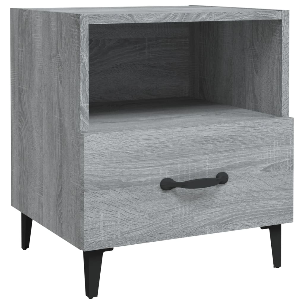 Nachtkastje Bewerkt Hout Grijs Sonoma Eikenkleurig