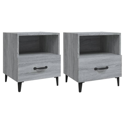 Nachtkastjes 2 St Bewerkt Hout Grijs Sonoma Eikenkleurig