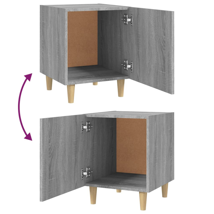 Nachtkastje Bewerkt Hout Grijs Sonoma Eikenkleurig