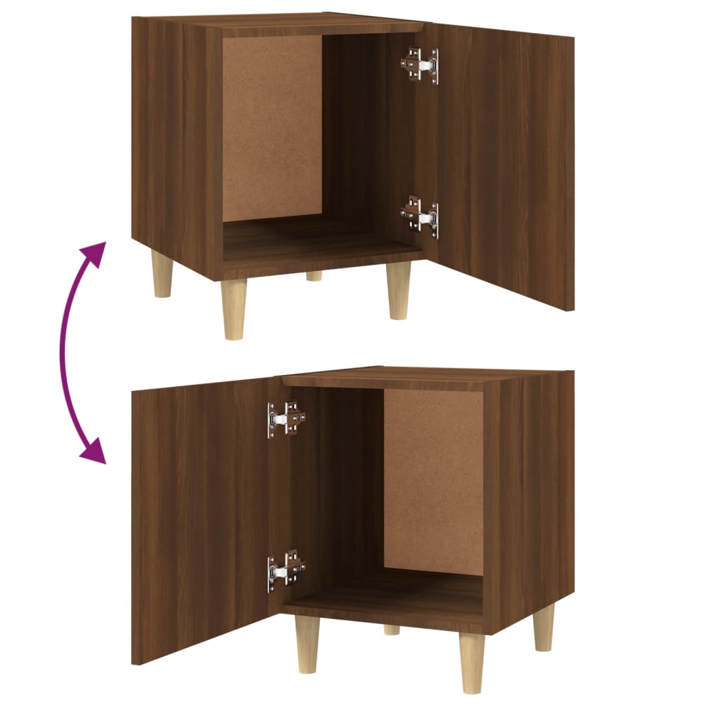 Nachtkastje bewerkt hout bruin eikenkleur