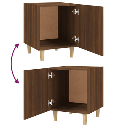 Nachtkastje bewerkt hout bruin eikenkleur