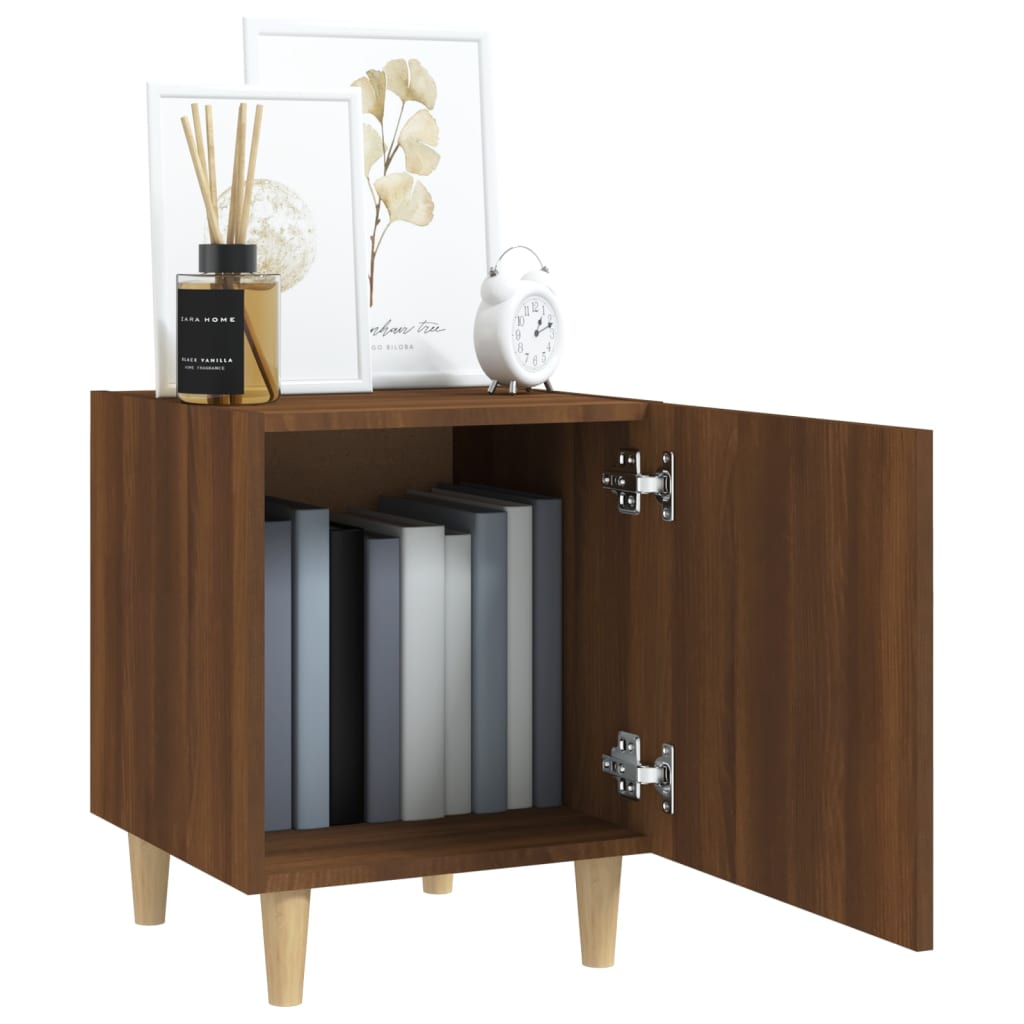 Nachtkastje bewerkt hout bruin eikenkleur