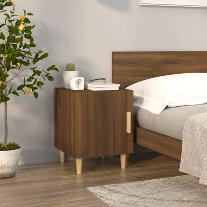 Nachtkastje bewerkt hout bruin eikenkleur