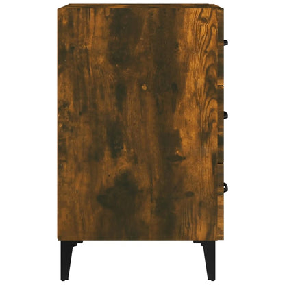 Nachtkastje 40X40X66 Cm Bewerkt Hout Gerookt Eikenkleurig