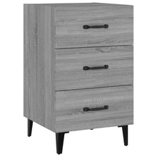 Nachtkastje 40X40X66 Cm Bewerkt Hout Eikenkleurig Grijs sonoma