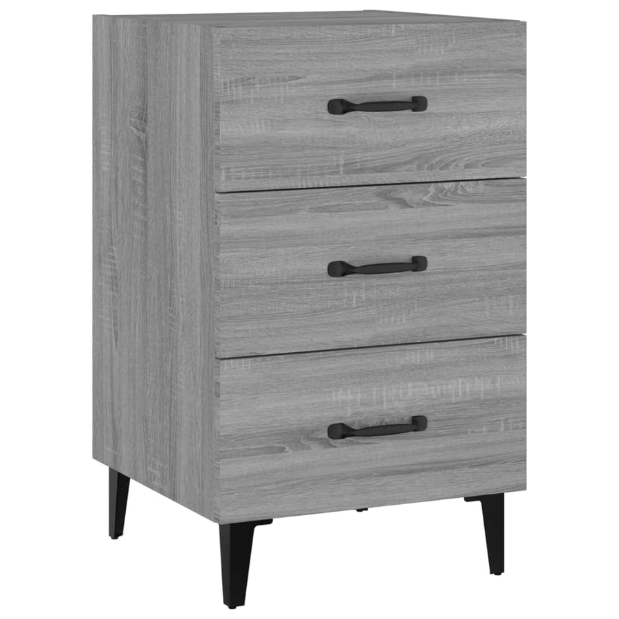 Nachtkastje 40X40X66 Cm Bewerkt Hout Eikenkleurig Grijs sonoma