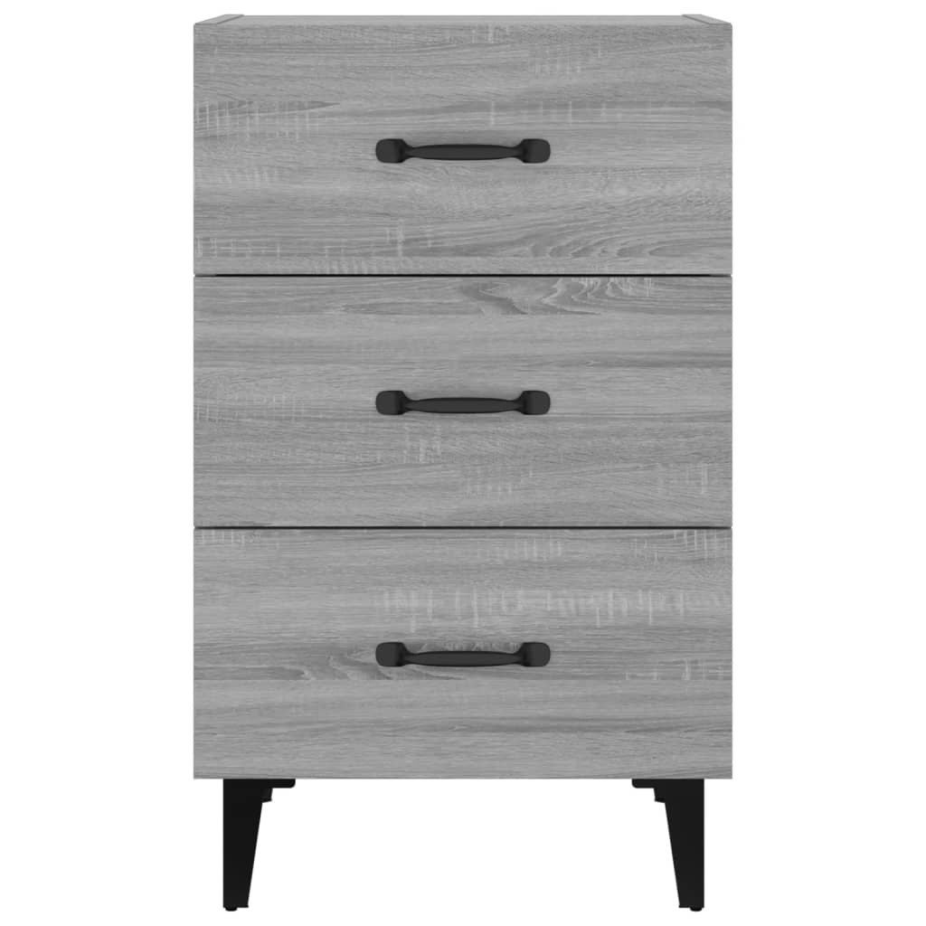 Nachtkastje 40X40X66 Cm Bewerkt Hout Eikenkleurig Grijs sonoma