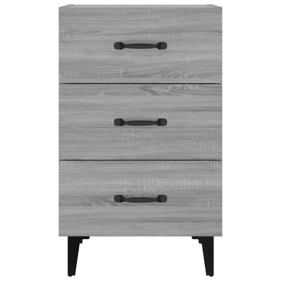 Nachtkastje 40X40X66 Cm Bewerkt Hout Eikenkleurig Grijs sonoma