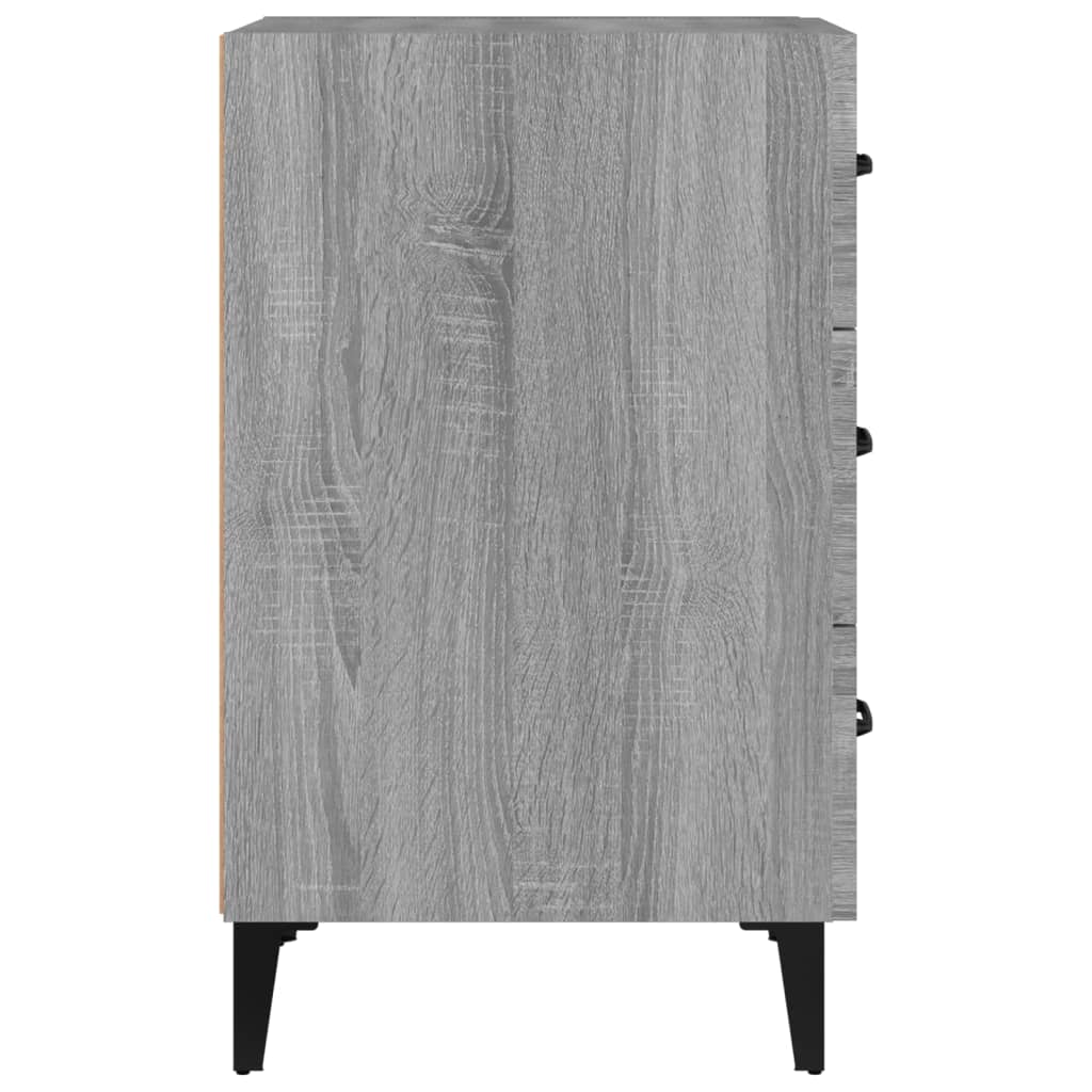 Nachtkastje 40X40X66 Cm Bewerkt Hout Eikenkleurig Grijs sonoma
