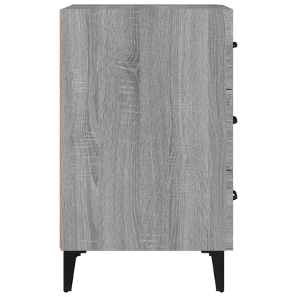 Nachtkastje 40X40X66 Cm Bewerkt Hout Eikenkleurig Grijs sonoma
