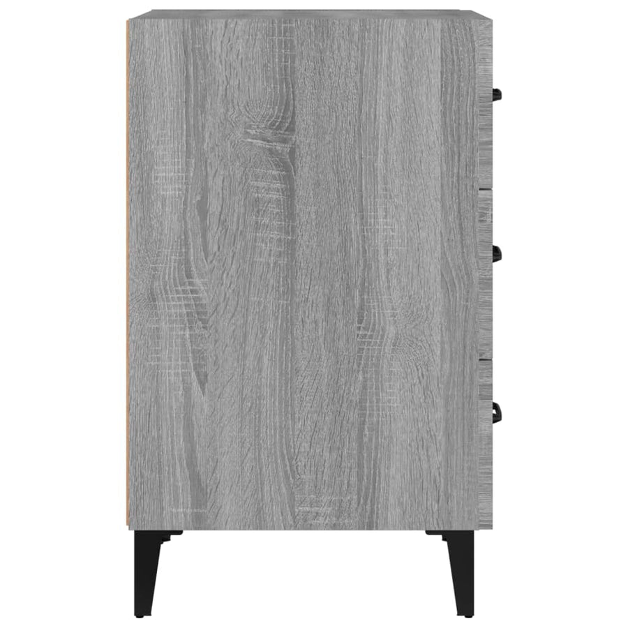 Nachtkastje 40X40X66 Cm Bewerkt Hout Eikenkleurig Grijs sonoma