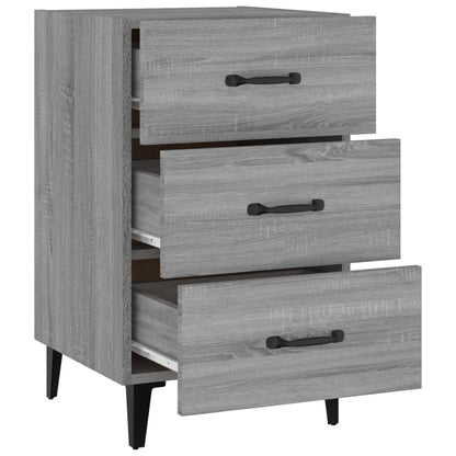 Nachtkastje 40X40X66 Cm Bewerkt Hout Eikenkleurig Grijs sonoma