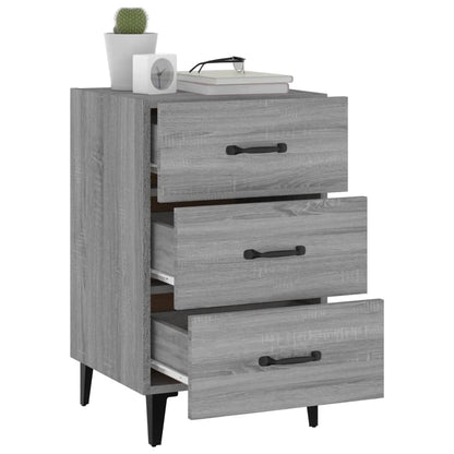 Nachtkastje 40X40X66 Cm Bewerkt Hout Eikenkleurig Grijs sonoma
