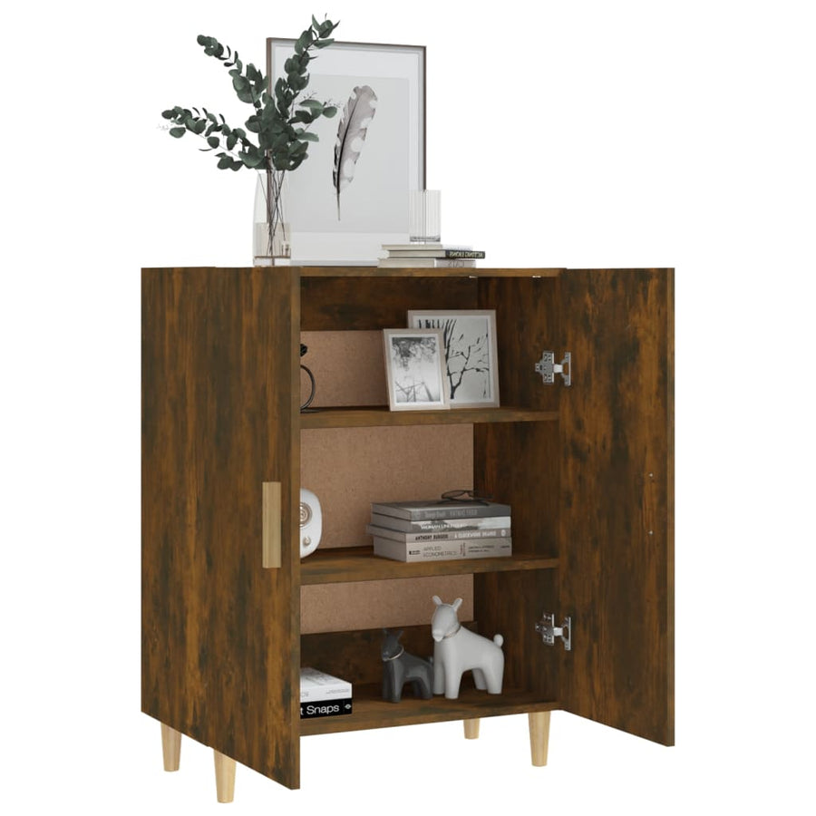 Dressoir 70X34X90 Cm Bewerkt Hout Kleurig Gerookt eiken