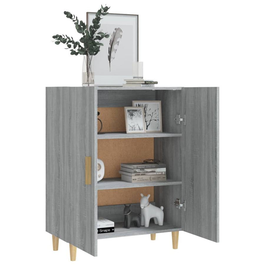 Dressoir 70X34X90 Cm Bewerkt Hout Eikenkleurig Grijs sonoma