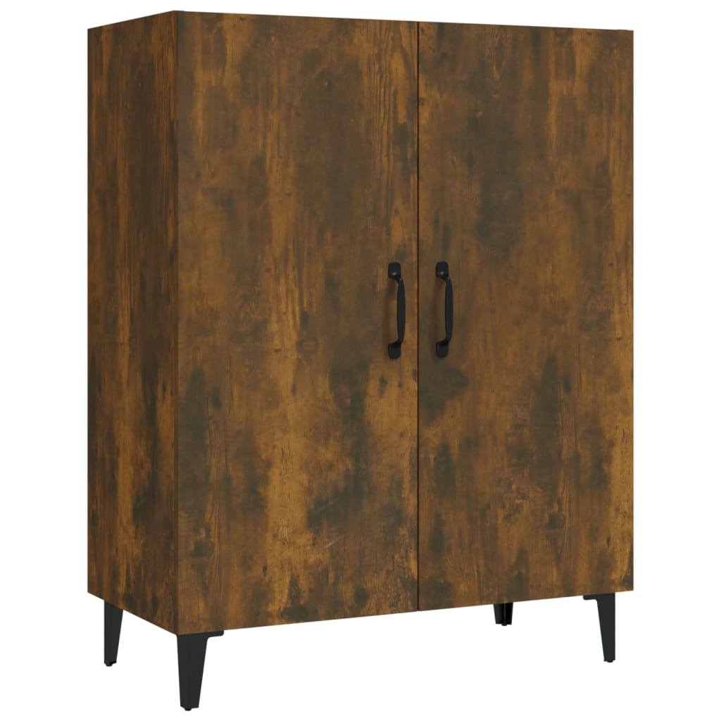 Dressoir 70X34X90 Cm Bewerkt Hout Gerookt Eikenkleurig
