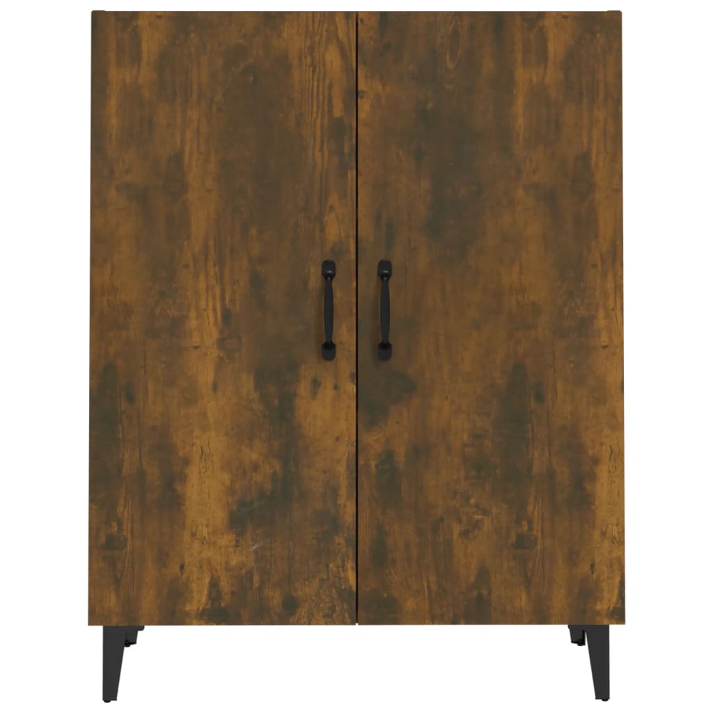 Dressoir 70X34X90 Cm Bewerkt Hout Gerookt Eikenkleurig