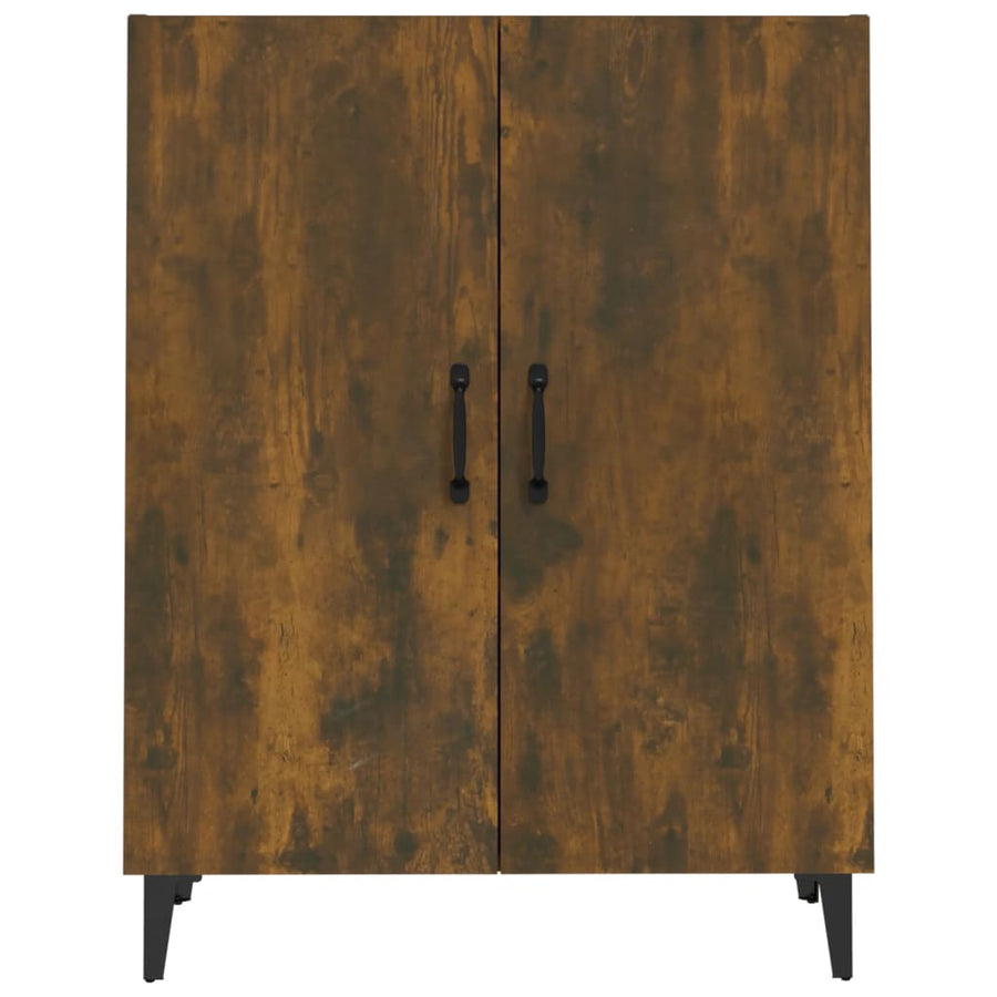 Dressoir 70X34X90 Cm Bewerkt Hout Gerookt Eikenkleurig